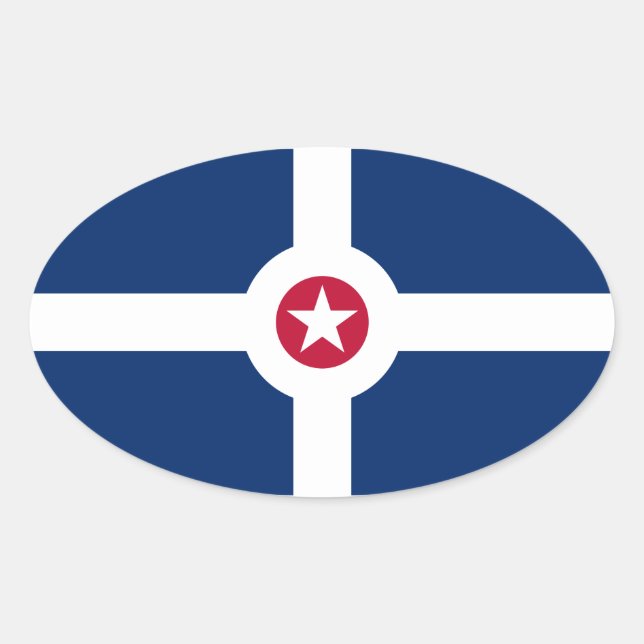 Sticker Ovale Drapeau FOUR Indianapolis (Devant)