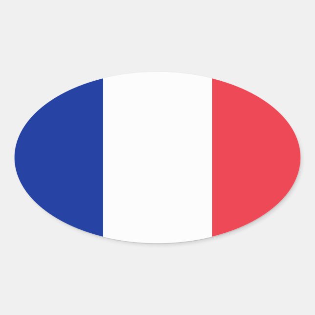 Sticker Ovale Drapeau français (Devant)
