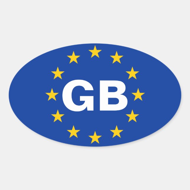 Sticker Ovale Drapeau "GB" de l'Union européenne (Devant)