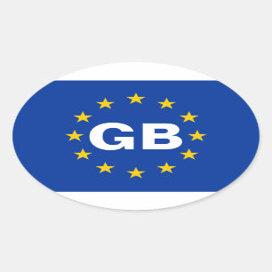 Sticker Ovale Drapeau "GB" de l'Union européenne