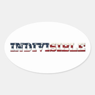 Sticker Ovale Drapeau INDIVISIBLE