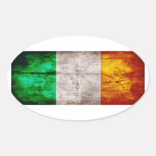 Sticker Ovale Drapeau irlandais