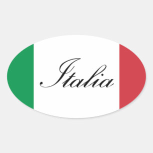 Sticker Ovale Drapeau italien - Drapeau italien - Italie