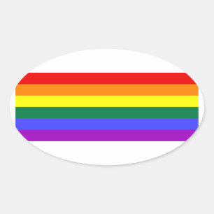 Sticker Ovale Drapeau LGBT QUATRE