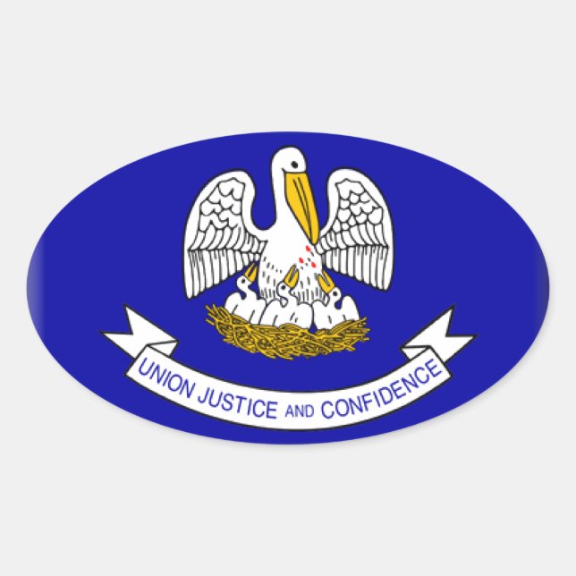 Sticker Ovale Drapeau Louisiane (Devant)