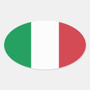 Sticker Ovale Drapeau national d'Italie