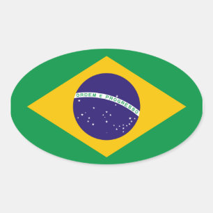 Sticker Ovale Drapeau national du Brésil