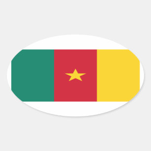 Sticker Ovale Drapeau national du Cameroun