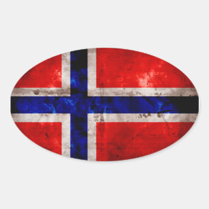 Sticker Ovale Drapeau norvégien