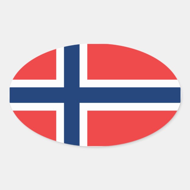 Sticker Ovale Drapeau norvégien (Devant)