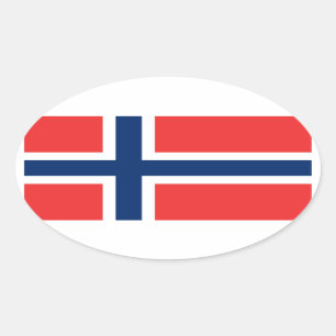 Sticker Ovale Drapeau norvégien