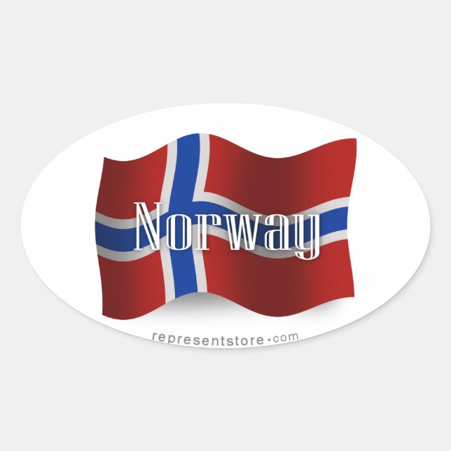 Sticker Ovale Drapeau norvégien (Devant)