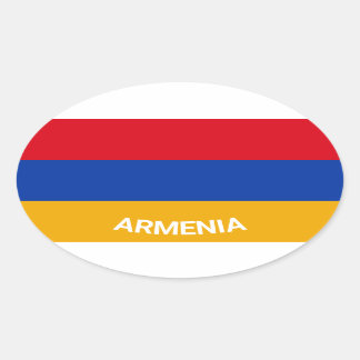 Sticker Ovale Drapeau Ovale De Style Eurio D'Arménie Avec Nom