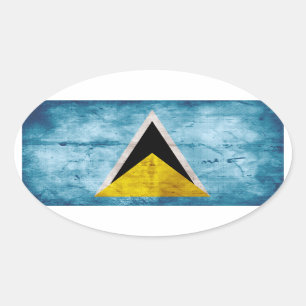 Sticker Ovale Drapeau patiné Saint-Lucien