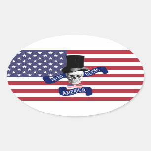 Sticker Ovale Drapeau patriotique américain
