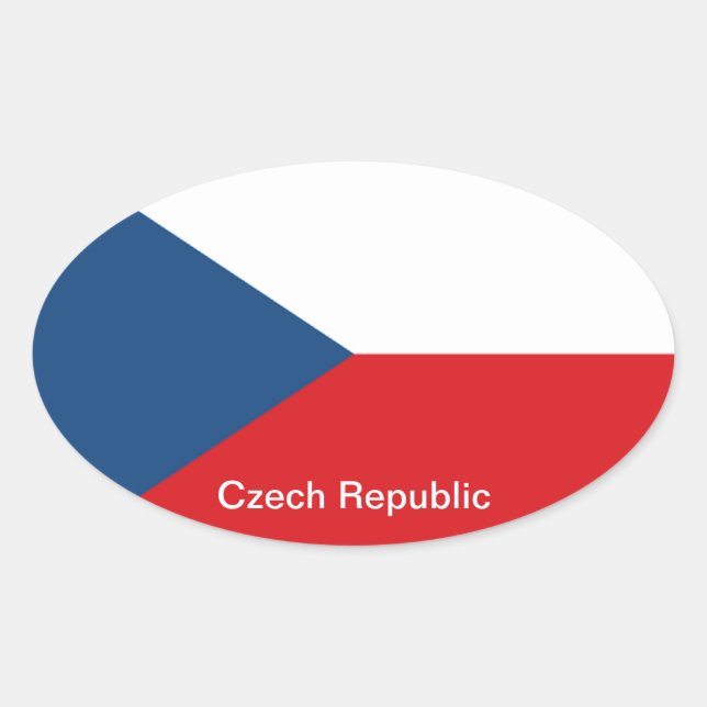 Sticker Ovale Drapeau République tchèque (Devant)