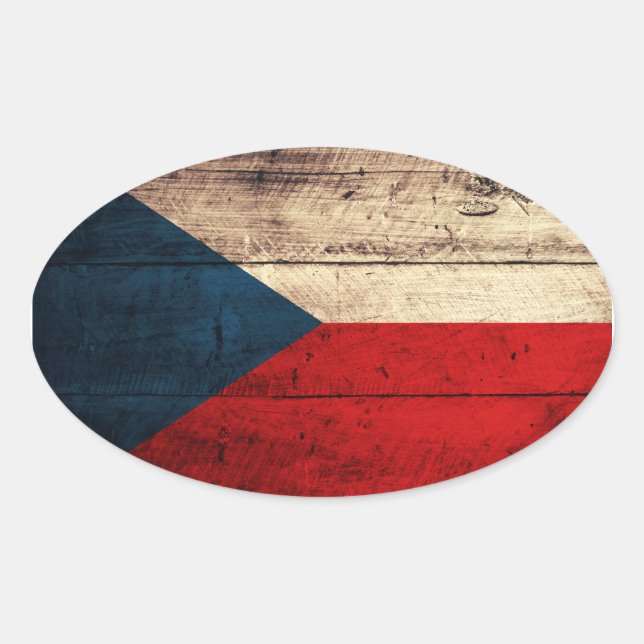 Sticker Ovale Drapeau République tchèque (Devant)