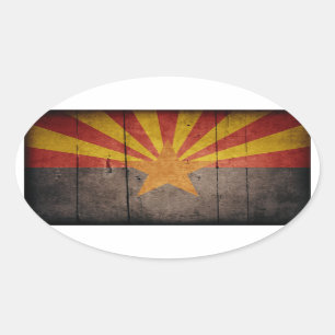 Sticker Ovale Drapeau robuste de l'Arizona