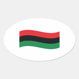 Sticker Ovale Drapeau rouge, noir et vert