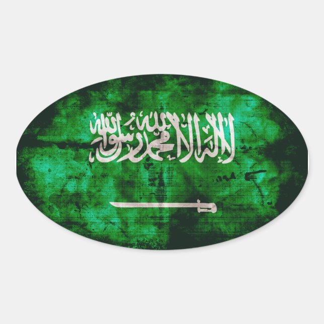 Sticker Ovale Drapeau saoudien (Devant)