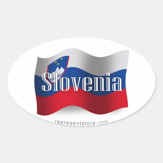 Sticker Ovale Drapeau Slovénie (Devant)
