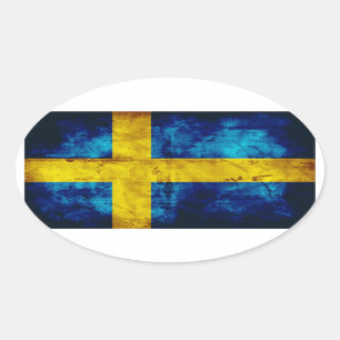 Sticker Ovale Drapeau Suède