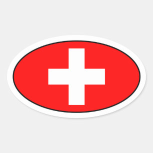 Sticker ovale Drapeau Suisse