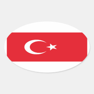 Sticker Ovale Drapeau turc