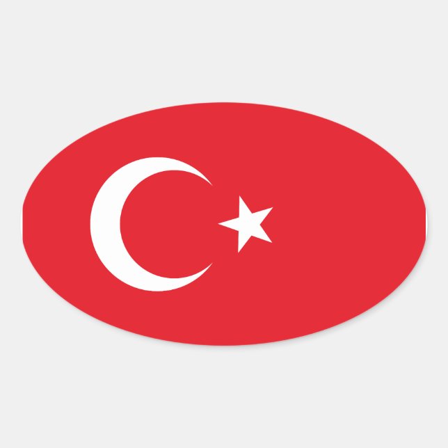 Sticker ovale Drapeau Turquie (Devant)