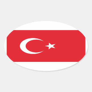 Sticker ovale Drapeau Turquie