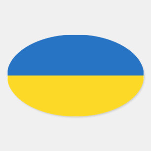Sticker Ovale Drapeau Ukraine/Ukraine
