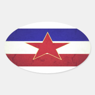 Sticker Ovale Drapeau Yougoslavie