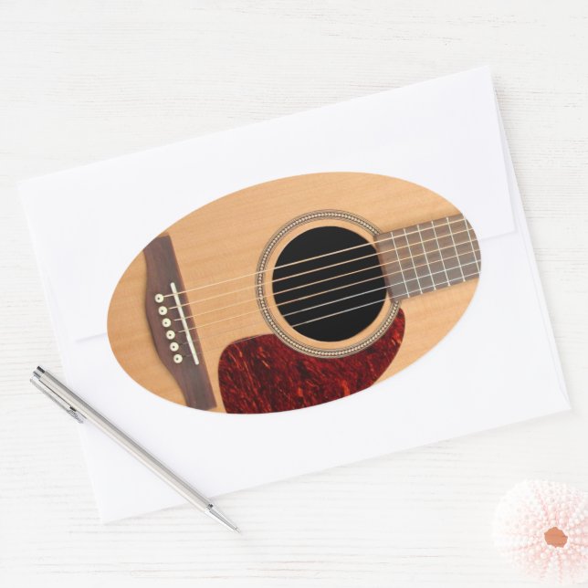 Sticker Ovale Dreadnoud Acoustique 6 cordes Guitare (Enveloppe)