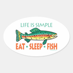Sticker Ovale Drôle de pêche de dire