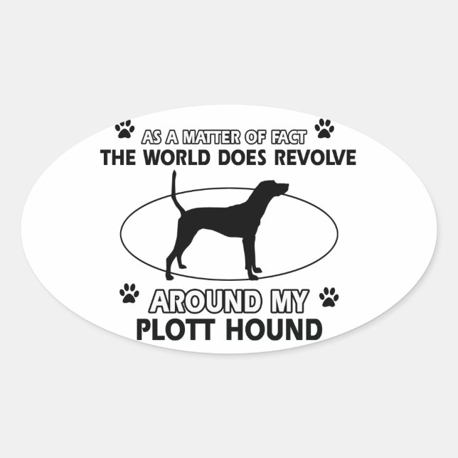 Sticker Ovale Drôle PLOTT HOUND conceptions (Devant)