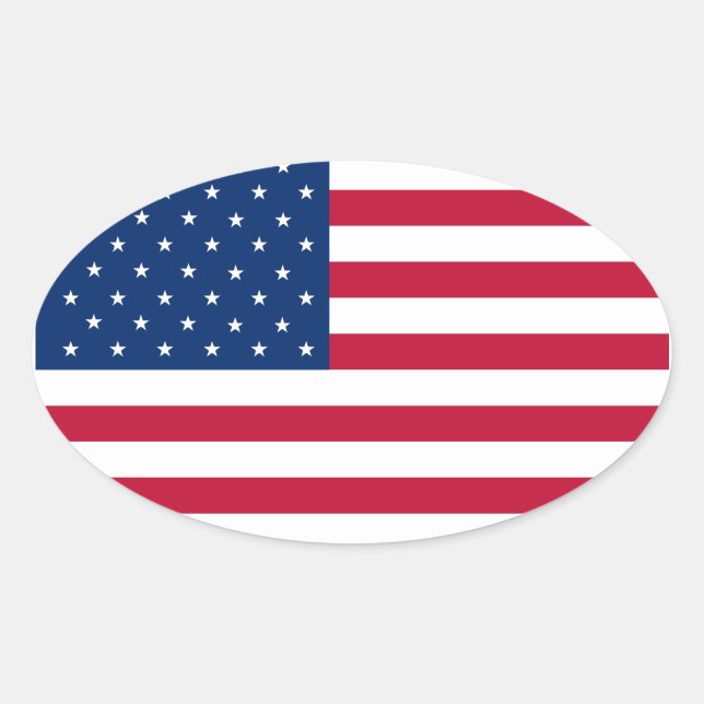 Sticker ovale du drapeau américain (Devant)