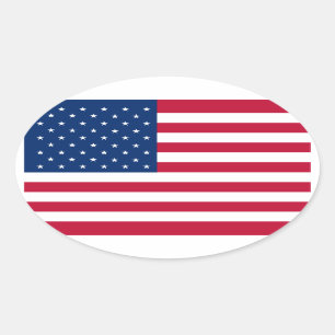 Sticker ovale du drapeau américain