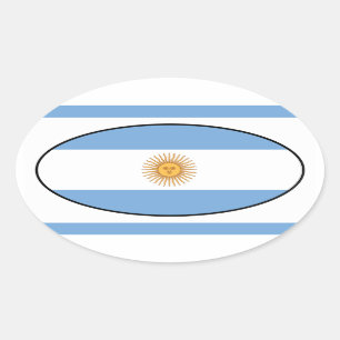 Sticker ovale du drapeau argentin