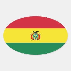 Sticker ovale du drapeau de l'État de Bolivie