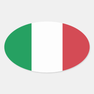 Sticker ovale du drapeau de l'Italie