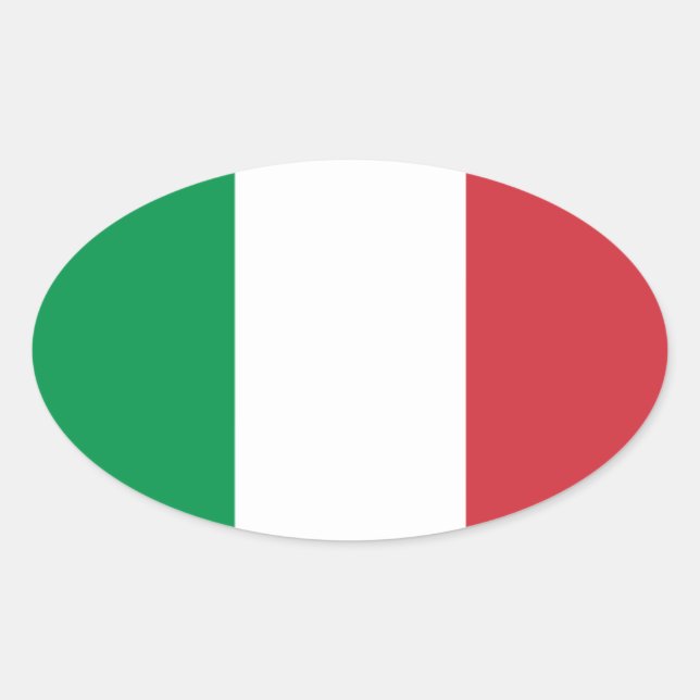 Sticker ovale du drapeau de l'Italie (Devant)