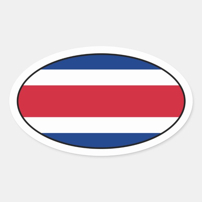 Sticker ovale du drapeau du Costa Rica (Devant)