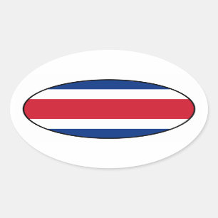 Sticker ovale du drapeau du Costa Rica