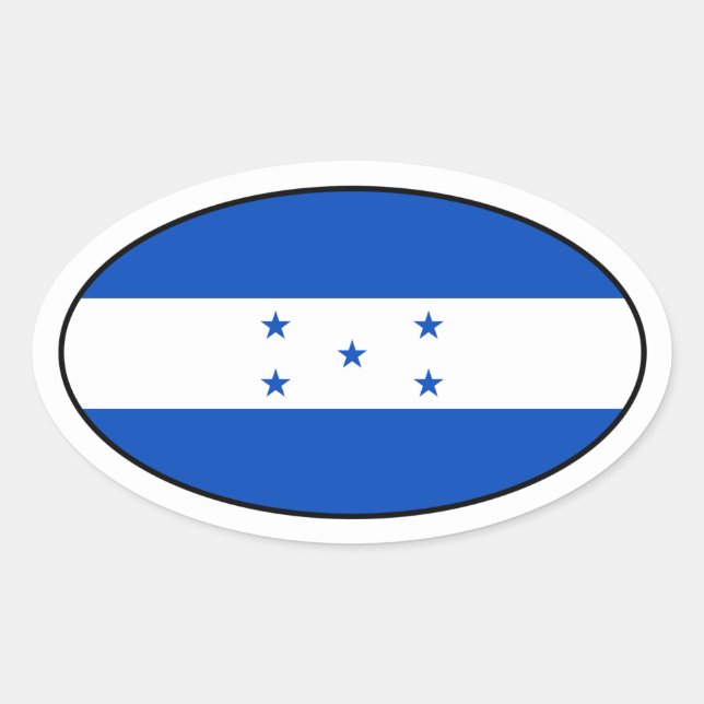 Sticker ovale du drapeau du Honduras (Devant)