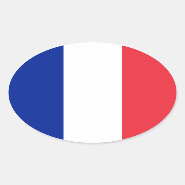Sticker ovale du drapeau français (Devant)