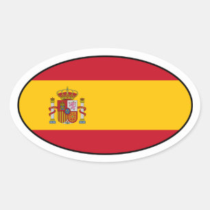 Sticker ovale du drapeau national d'Espagne