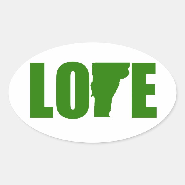 Sticker ovale du Vermont Love (Devant)
