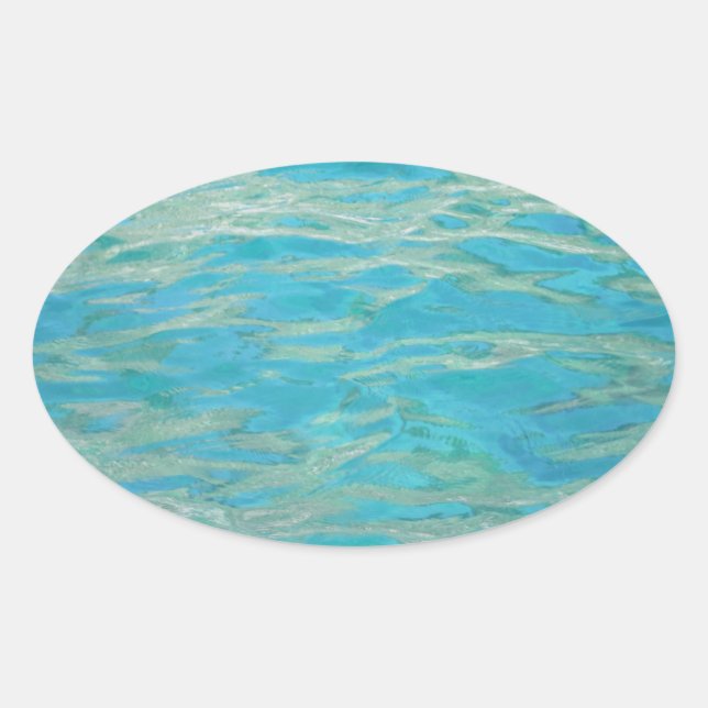 Sticker Ovale Eau Aqua (Devant)