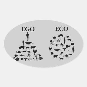 Sticker Ovale Eco contre Ego