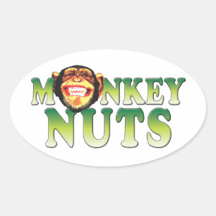 Sticker Ovale Écrous de singe
